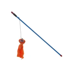 Allpet Pounce N Play Orange Octopus Wand Cat Toy
