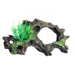 Aqua One Driftwood With Plant Fish Tank Ornament