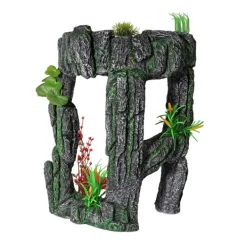 Aqua One Stone Arch with Plastic Plants Fish Tank Ornament Large