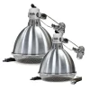 Arcadia Ceramic Reflector Dome Clamp Lamp STAINLESS STEEL E27