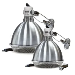 Arcadia Ceramic Reflector Dome Clamp Lamp STAINLESS STEEL E27
