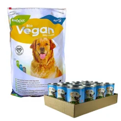 BIOpet VEGAN Adult Dog Food 12kg + VeganPet Dog Food WET (390g x 12) COMBO