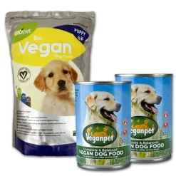 BIOpet VEGAN Puppy Food 1.25kg + 2x VeganPet Dog Wet Food 390g Tins COMBO