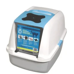 Catit Clean Hooded Cat Litter Pan Blue