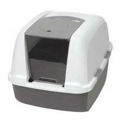 Catit Clean JUMBO Hooded Cat Litter Pan with Airsift Warm Grey