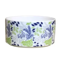 DOGUE Ceramic Dog Bowl Wildflower Collection Navy/Lime