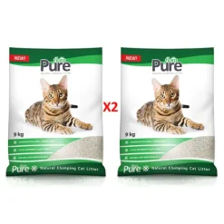 Flora Pure Natural (Tofu) Clumping Cat Litter 18kg (2 x 9kg bags)