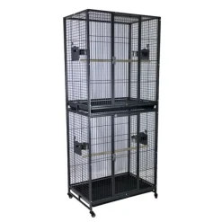 Green Parrot Bird Cage Double Up Twin Cage BC7650