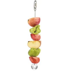 Green Parrot Bird Toy STAINLESS SKEWER & BALL