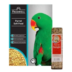 Passwell Parrot Soft Food 1kg + Avian Delights Parrot 75g COMBO