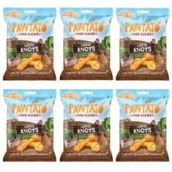 Pawtato Dog Chews Knots Large 180g x 6 BULK BUY