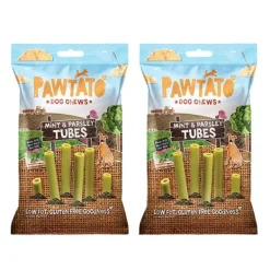 Pawtato Dog Chews Mint & Parsley Tubes 90g x 2 BULK BUY