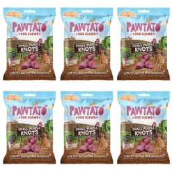 Pawtato Dog Chews Purple Knots Small 150g x 6 BULK BUY