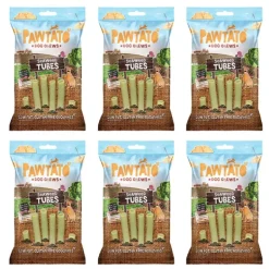 Pawtato Dog Chews Seaweed Tubes 90g x 6 BULK BUY