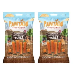 Pawtato Dog Chews Tumeric & Chicory Root Tubes 90g x 2 BULK BUY