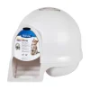 Petmate Cleanstep Litter Dome Metalic Pearl White