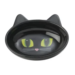 Petrageous Frisky Kitty Stoneware Cat Bowl Oval Black