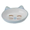 Petrageous Sleepy Kitty 5.5" Oval Cat Bowl Blue 5.3 oz