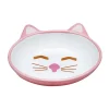 Petrageous Sleepy Kitty 5.5" Oval Cat Bowl Pink 5.3 oz