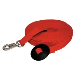 Prestige Flat Poly Cotton Dog Recall Lead 1" x 30' (9M) Red