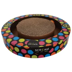 Scream Round Play Cardboard Cat Scratcher Multicolour 34x5.2cm
