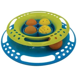 Scream Single Layer Orb Tower Cat Toy Green & Blue
