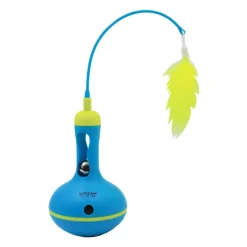 Scream Vase Tumbler Treat Toy Dispenser - Cat/Small Dog Loud Green & Blue 28cm