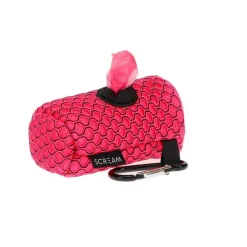 Scream Waste Bag Dispenser w/Clip Loud Pink
