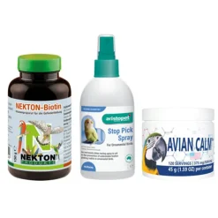 Ultimate Bird Feather Plucking COMBO Nekton Biotin + Stop Pick Spray 125ml + Avian Calm 45g