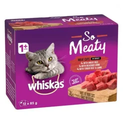 Whiskas Adult Pouches So Meaty Meat Cuts in Gravy 12 x 85g Box