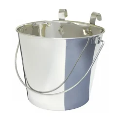 ZEEZ Stainless Steel Flat Sided Bucket Pail with Hooks 5.5L