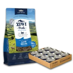 Ziwi Peak Air Dried Lamb for Cats 1kg + Wet Can Lamb 185g x 12 (CASE) COMBO