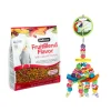 ZuPreem FruitBlend Medium Birds 900g + Green Parrot CARNIVAL Bird Toy COMBO